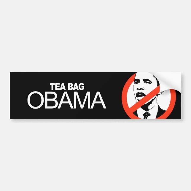 Anti-Obama - Tea hänger lös Obama Bildekal (Framsidan)