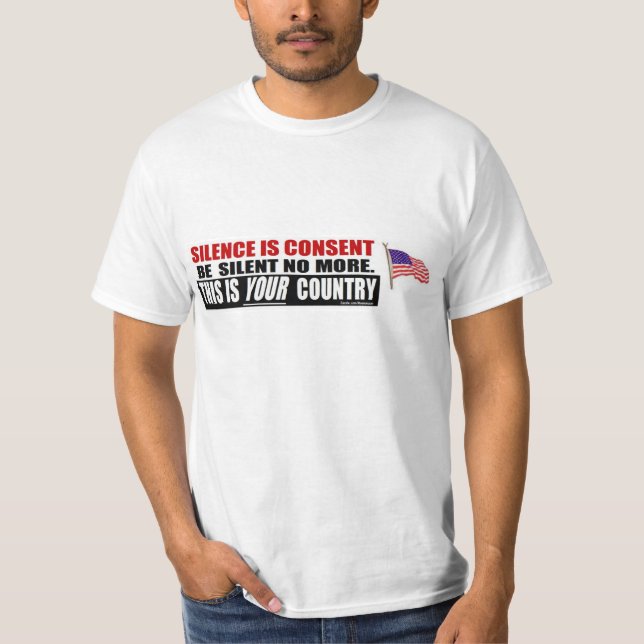 anti obama: Tystnad är Consent. Tee (Framsida)