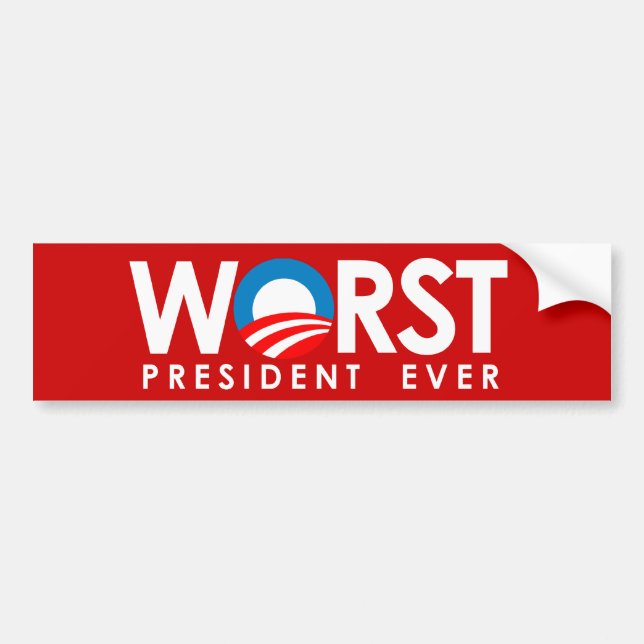 Anti-Obama - värst för president vit någonsin Bildekal (Framsidan)