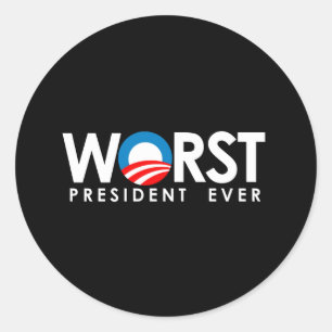 Anti-Obama - värst för president vit någonsin Runt Klistermärke