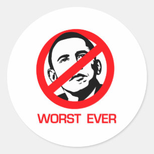 Anti-Obama - värst någonsin Runt Klistermärke