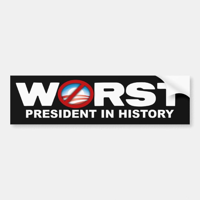 Anti Obama - värst president i historia Bildekal (Framsidan)