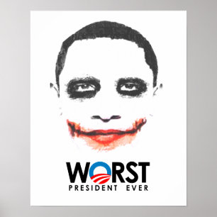 Anti-Obama - värst president någonsin svart Poster