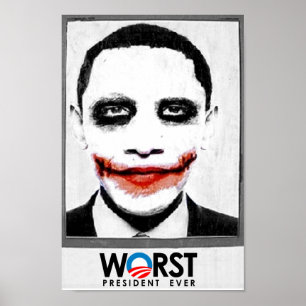 Anti-Obama - värst president någonsin svart Poster