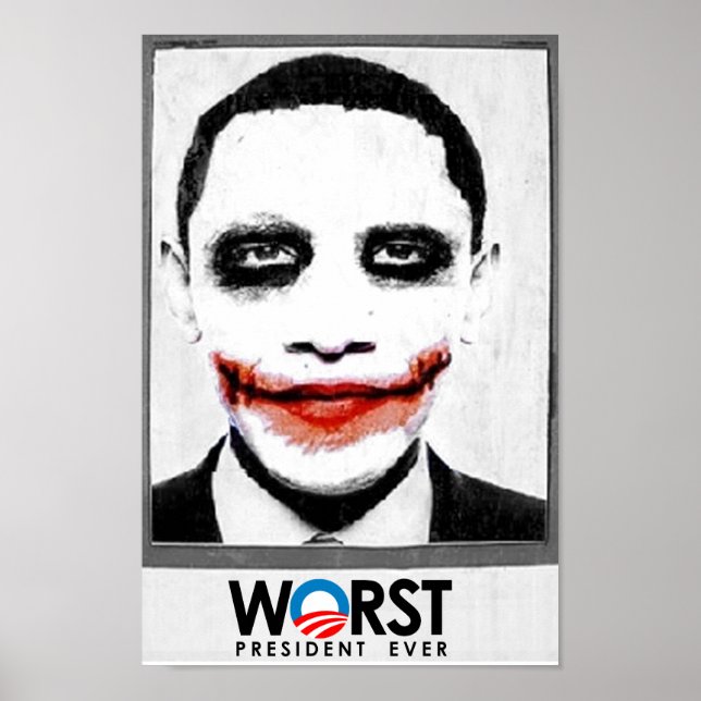 Anti-Obama - värst president någonsin svart Poster (Framsidan)