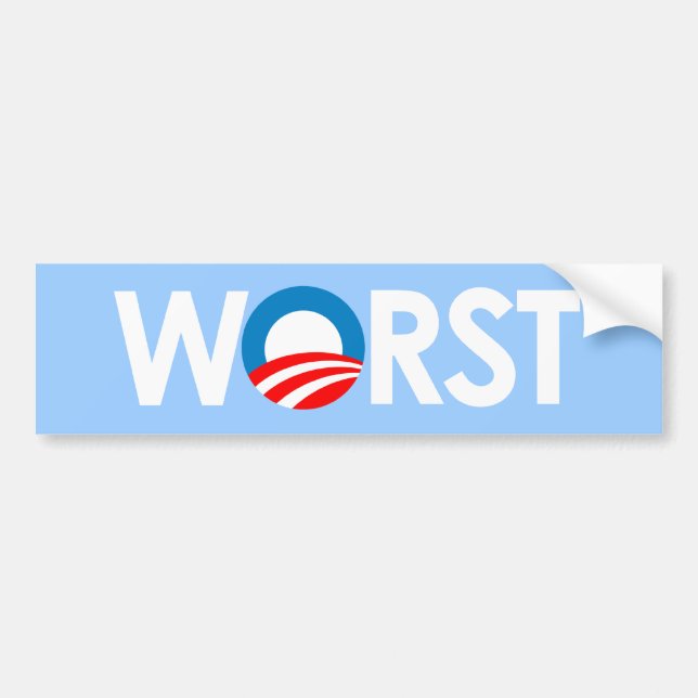 Anti-Obama - värst vit Bildekal (Framsidan)