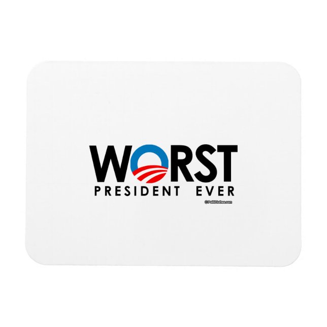 ANTI-OBAMA - VÄRSTA PRESIDENT NÅGONSIN MAGNET (Horisontell)