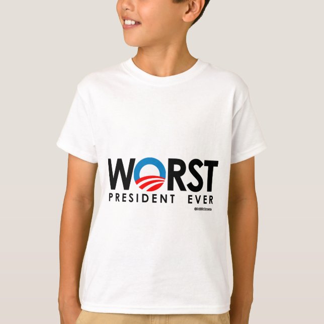 ANTI-OBAMA - VÄRSTA PRESIDENT NÅGONSIN TRÖJA (Framsida)