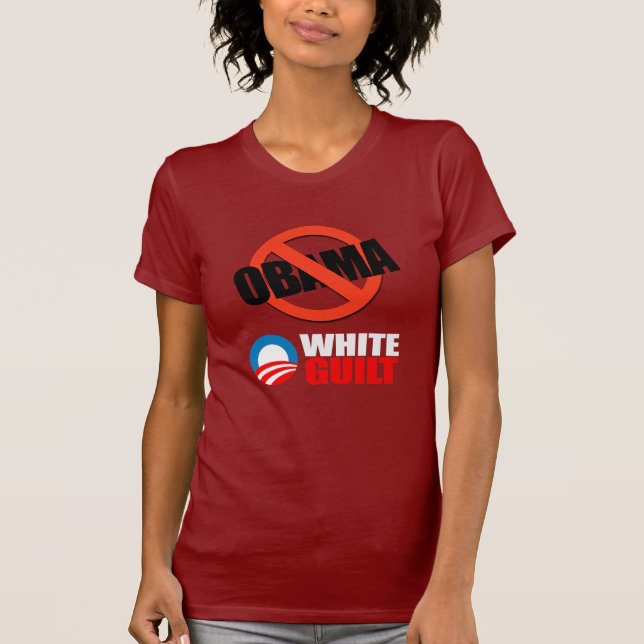 Anti-Obama - VITSKULDbildekal T-shirt (Framsida)