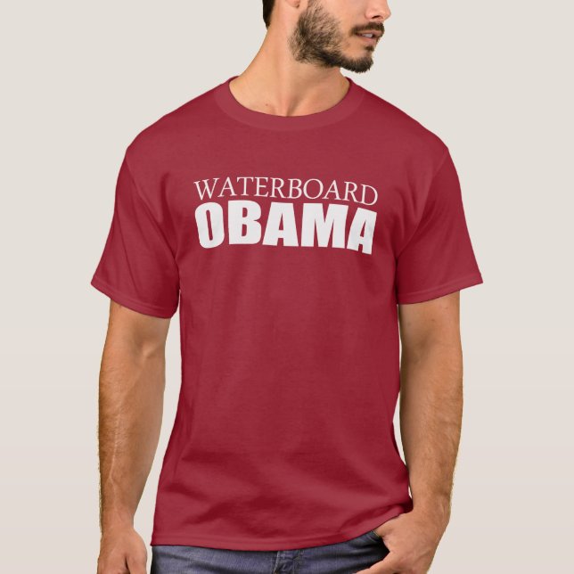 Anti-Obama - Waterboard Obama Tee Shirt (Framsida)