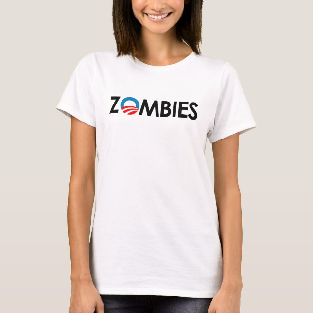 Anti-Obama - Zombiessvart Tee (Framsida)