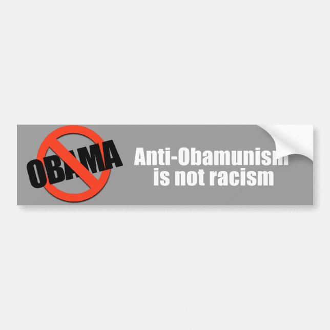 Anti-obamunism Anti-Obama - inte är rasism Bildekal (Framsidan)