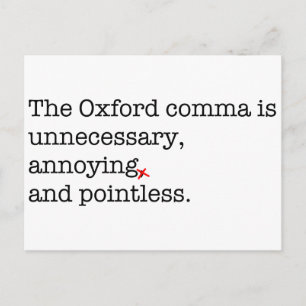 Anti-Oxford komma Vykort