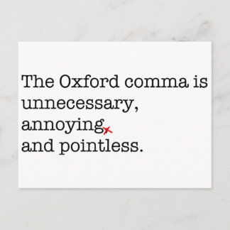 Anti-Oxford komma Vykort