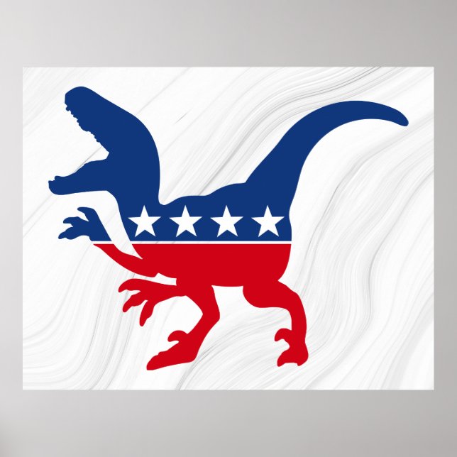 Anti-Politik Patriotic T-Rex Poster (Framsidan)