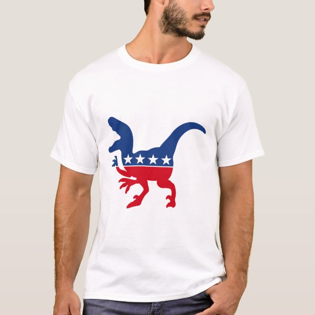 Anti-Politik Patriotic T-Rex T Shirt (Framsida)