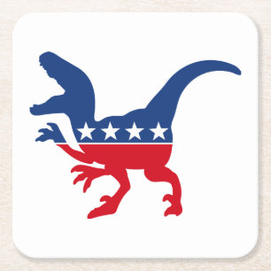 Anti-Politik Patriotic T-Rex Underlägg Papper Kvadrat