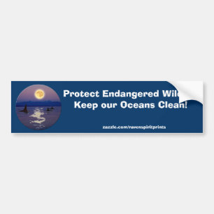 ANTI-POLLUTION KILLER WHALE Bumper Sticker Bildekal