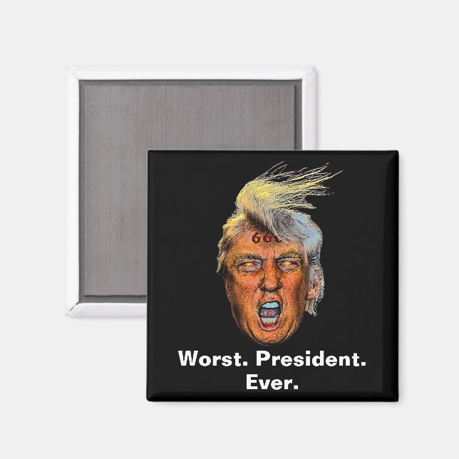 Anti-President Trump - värst president någonsin Magnet (Front/Back)