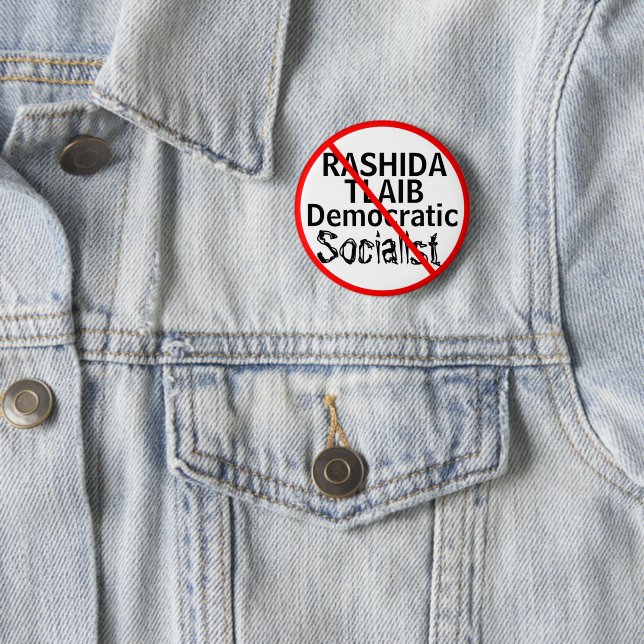 Anti-Rashida Tlaib Demokratisk Socialistisk REDIGE Knapp (In Situ)