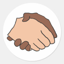 Anti-rasist med svartvitt handskakning