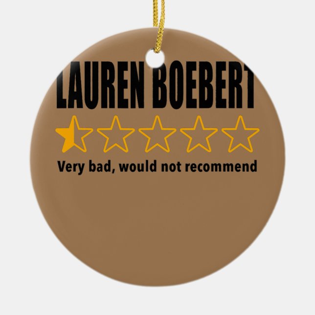 Anti-Rep Lauren Boebert Boebert Bad Review Julgransprydnad Keramik (Framsidan)