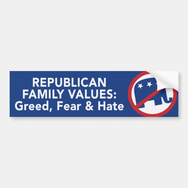 Anti Republican Bumper Sticker Bildekal (Framsidan)