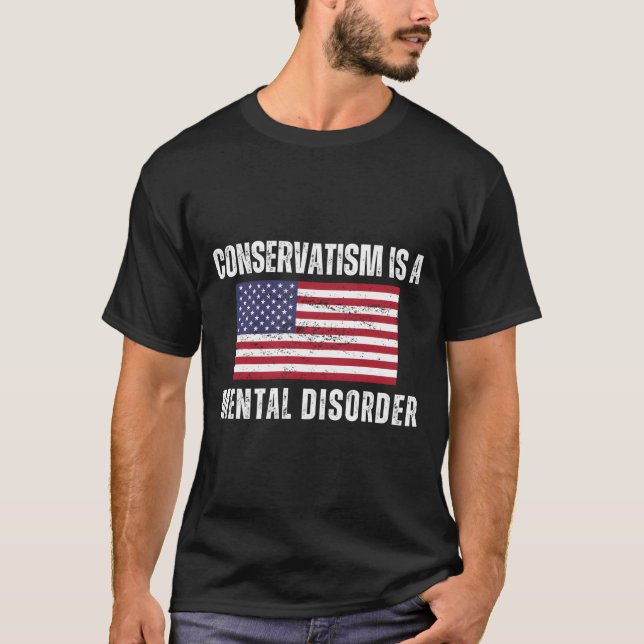 Anti-Republican Pro Democrat American Flag America T Shirt (Framsida)
