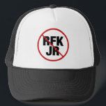 Anti RFK Jr. Vote against Robert F. Kennedy Keps<br><div class="desc">Demokrater förenar sig mot RFK Jr. Denna politiska kandidat till presidentvalet 2024 visar inte demokratiska party-värden. En röd strejka genom och en cirkel runt namn om Robert F. Kennedy Jr på en politisk hatt.</div>