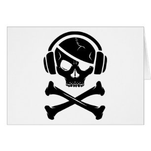 Anti-riaa symbol för musikpiratpiratkopiering hälsningskort