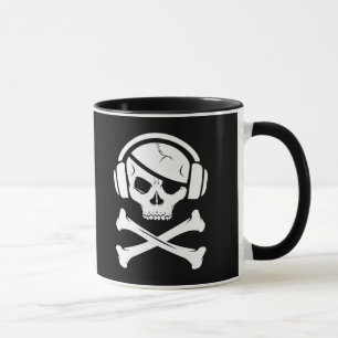 Anti-riaa symbol för musikpiratpiratkopiering mugg