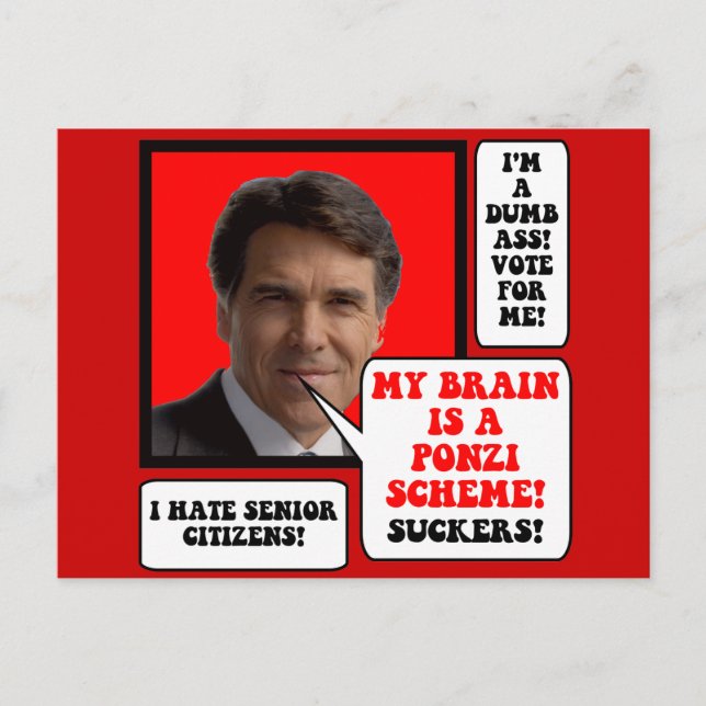 anti Rick Perry Vykort (Framsida)