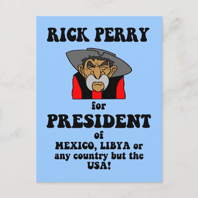 anti Rick Perry Vykort (Framsida)