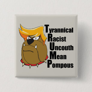 Anti rolig Donald Trump bulldogg Knapp