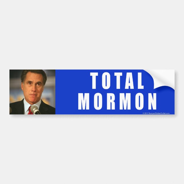 Anti-Romney sammanlagd Mormon Bildekal (Framsidan)