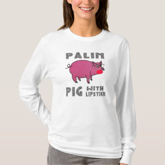 Anti Sarah Palin Rolig Gris med Läppstift Hoodie Tee
