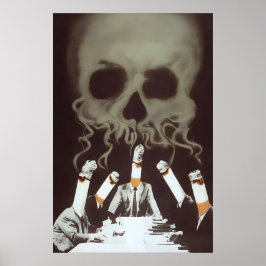 Anti Smoking Skull Poster, Eastern Germany GDR DDR Poster