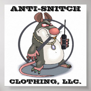 Anti-Snitch Giant No Råttor Wall Poster