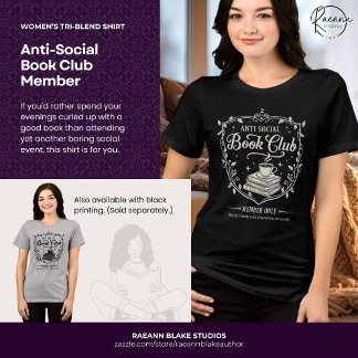Anti-Social Book Club Member Women's (White Print) T Shirt