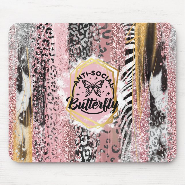 Anti-Social Butterfly Mousepad Musmatta (Framsidan)