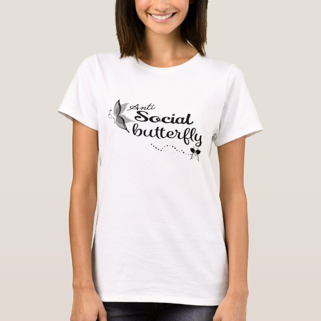 Anti Social Butterfly Shirt Tee (Framsida)