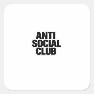 Anti Social Club Rolig Introvert Minimalist Text Fyrkantigt Klistermärke