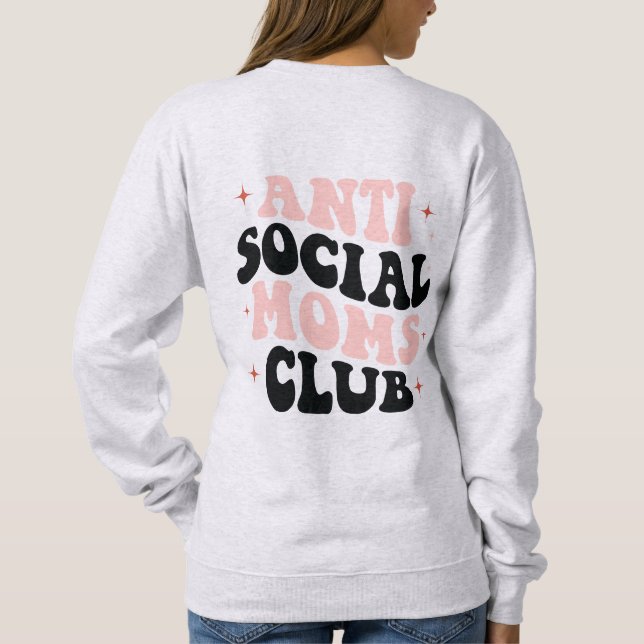 Anti Social Mamma Klubb Retro Rosa och svart T Shirt (Baksida)