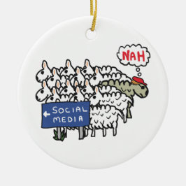 Anti-Social Media Julgransprydnad Keramik