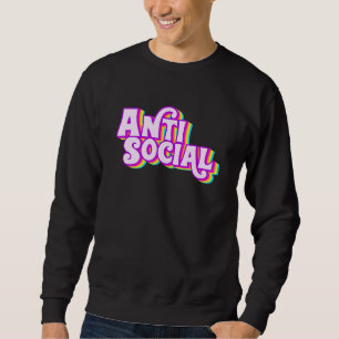 Anti Social Rainbow Introvert Introverterad Homebo Lång Ärmad Tröja