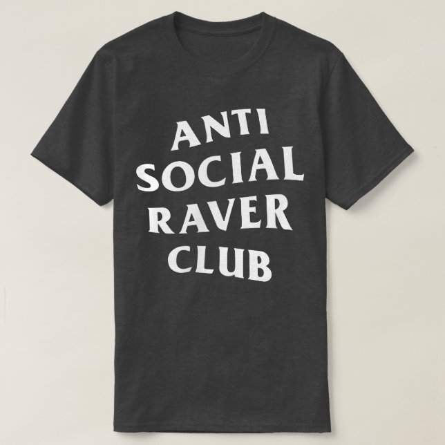Anti-Social Raver-Klubb, vit Logotyp (framsida + b T Shirt (Design framsida)