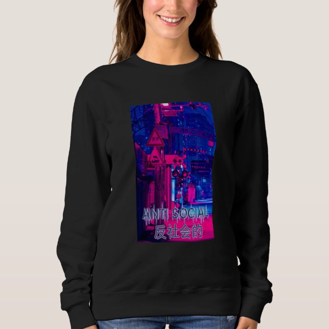 Anti Social Streetwear Grunge Clothes Aesthetic V T Shirt (Framsida)