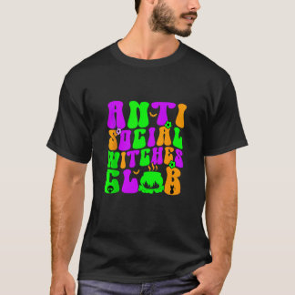 Anti social Witches Klubb Groovy Funny Halloween T Shirt