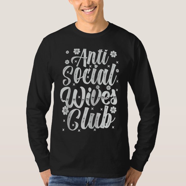 Anti Social Wives Club  Retro  Raglan Baseball T Shirt (Framsida)
