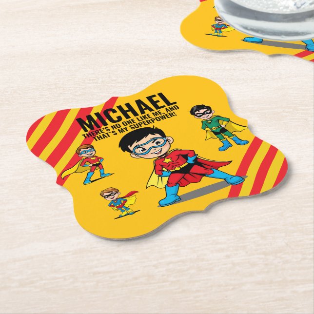 ANTI-STRESS KIDS HERO SUPERHERO POWER TEAM UNDERLÄGG PAPPER (Vinklad)